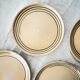 4 ceramic dessert plates, sarreguemines art workshop, france 1970