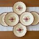 6 antique Longchamp earthenware dessert plates