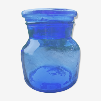 Blue glass jar