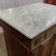 Bar counter in oak, zinc, and white marble from the early 20th century.