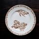 Onnaing ironstone dessert plate "Fleurs Jetées" brown