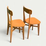 Paire de chaises bistrot caramel 1950