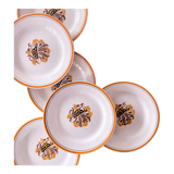 Suite of 6 Creole plates and montereau Oeillet