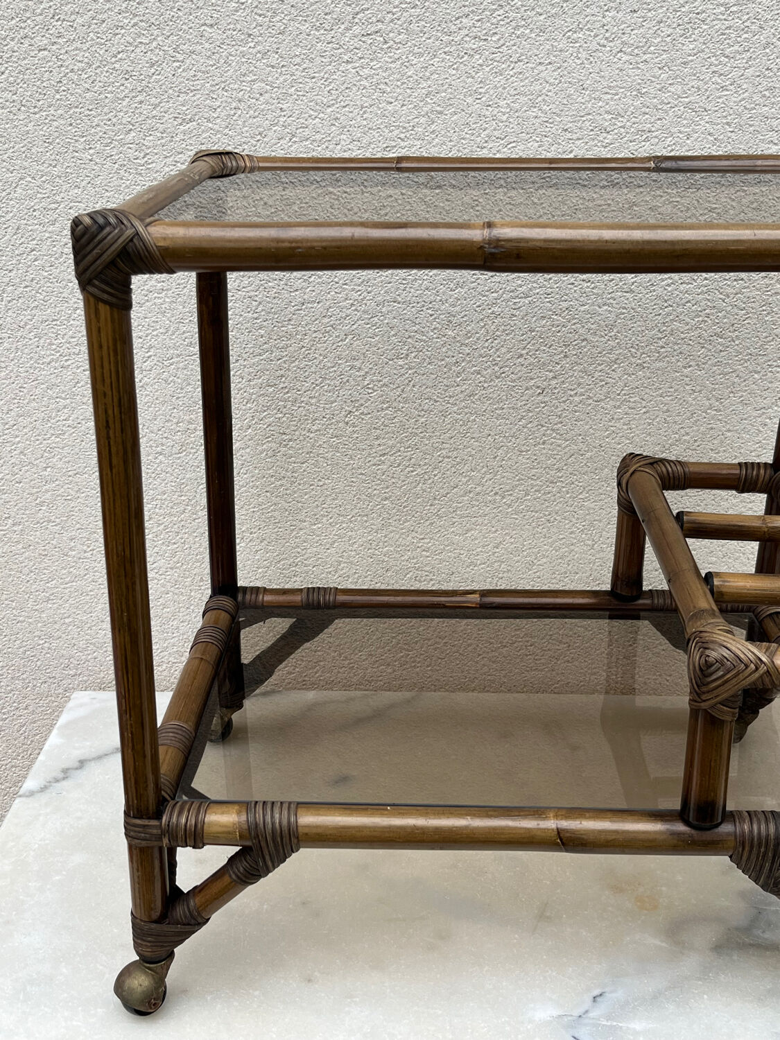 Bamboo bar trolley from the 70s