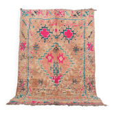 Tapis marocain vintage en laine colorée
