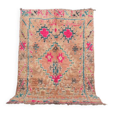 Tapis marocain vintage en laine colorée