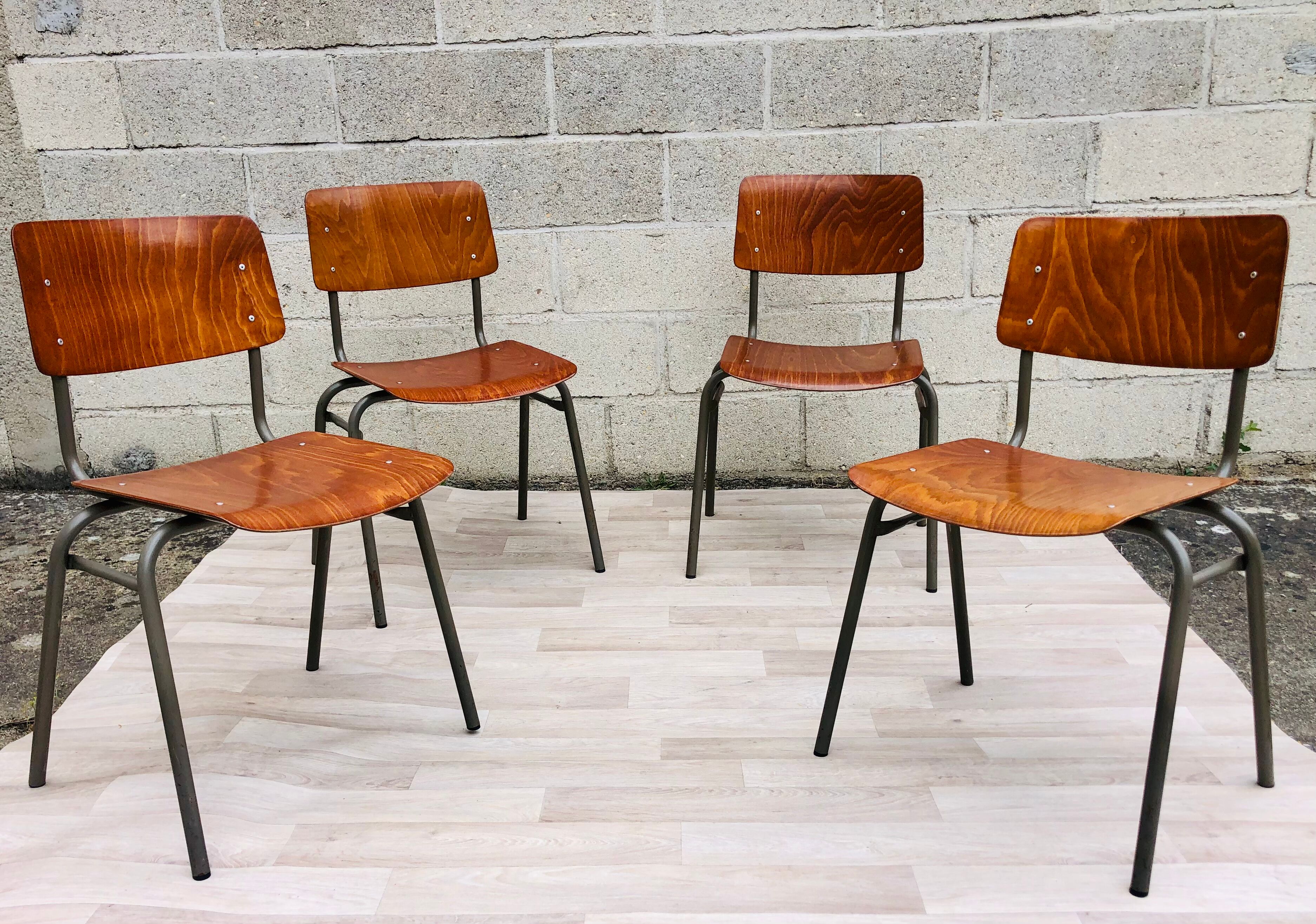 4 chairs Marko 60s gray base