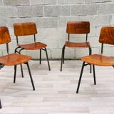 4 chairs Marko 60s gray base