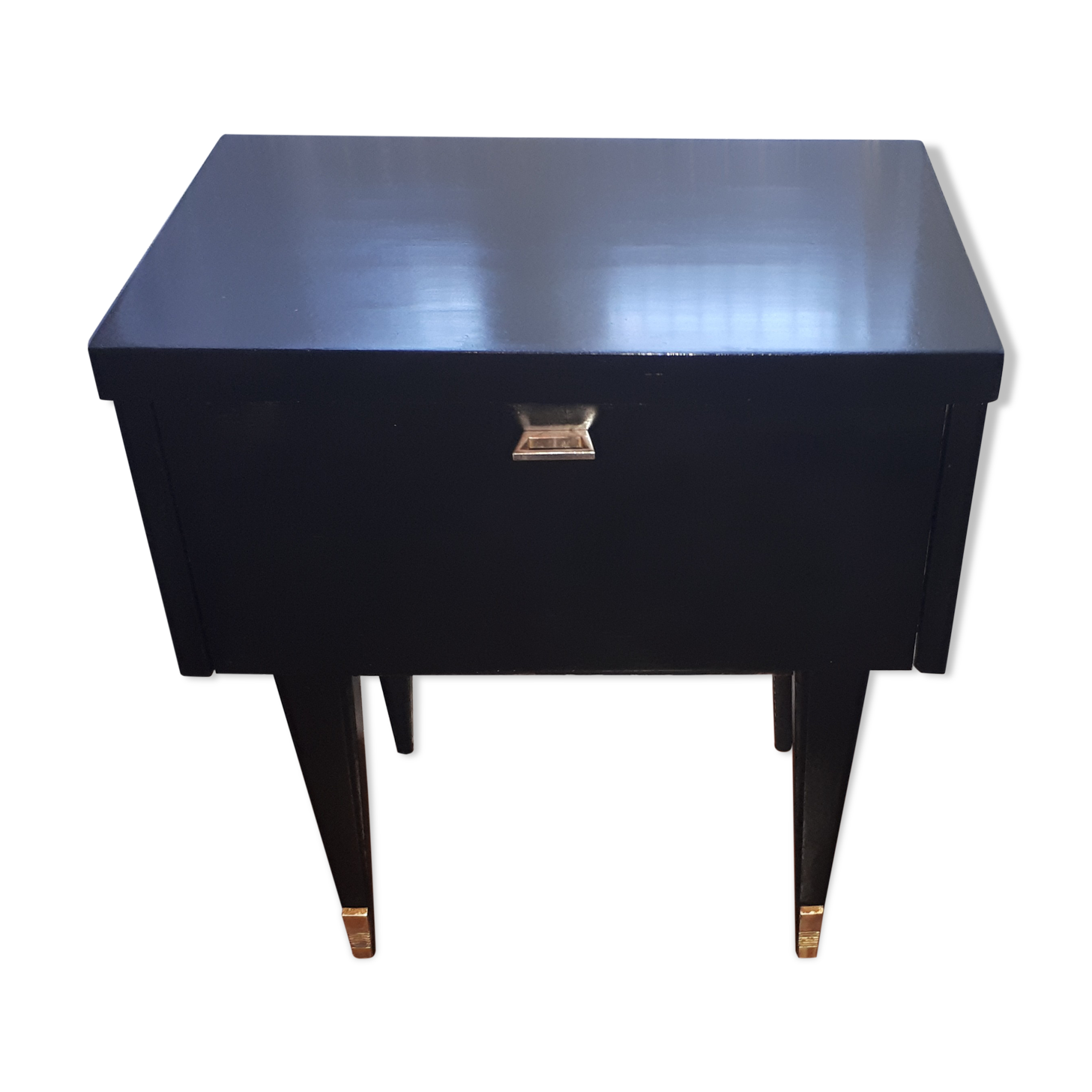 Vintage bedside table, black