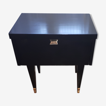 Vintage bedside table, black