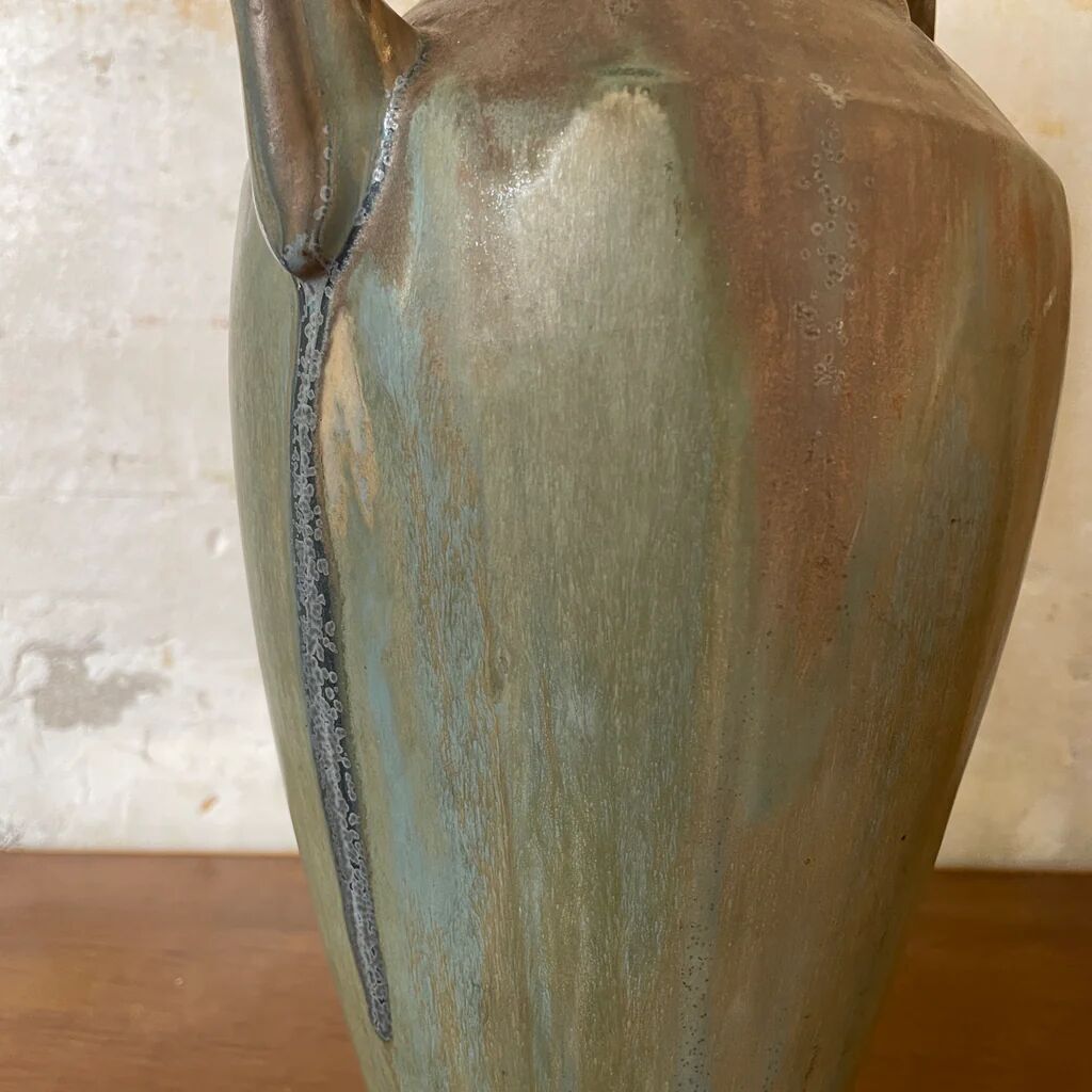 Pair of Gilbert Métenier ceramic amphora-shaped vases