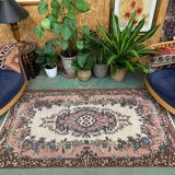 Vintage turkish rug 216x122 cm shabby carpet central anatolian medium