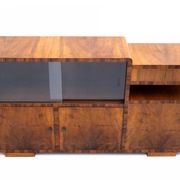 Buffet de style Art Déco, parfait comme meuble TV, Pologne, années 1950. Rénové.
