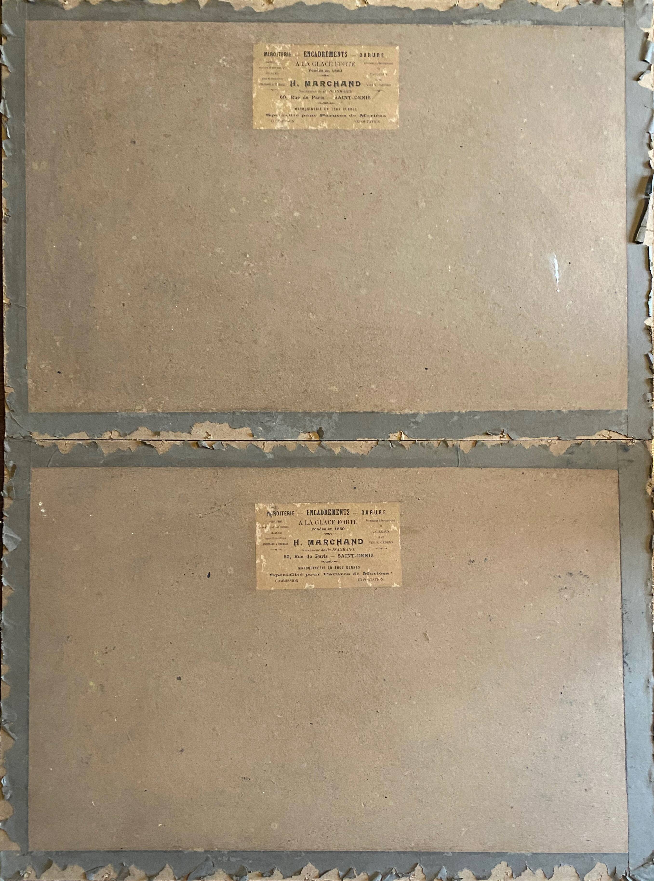 Paintings pendant of gouache "landscapes" signed m. lefelle around 1900