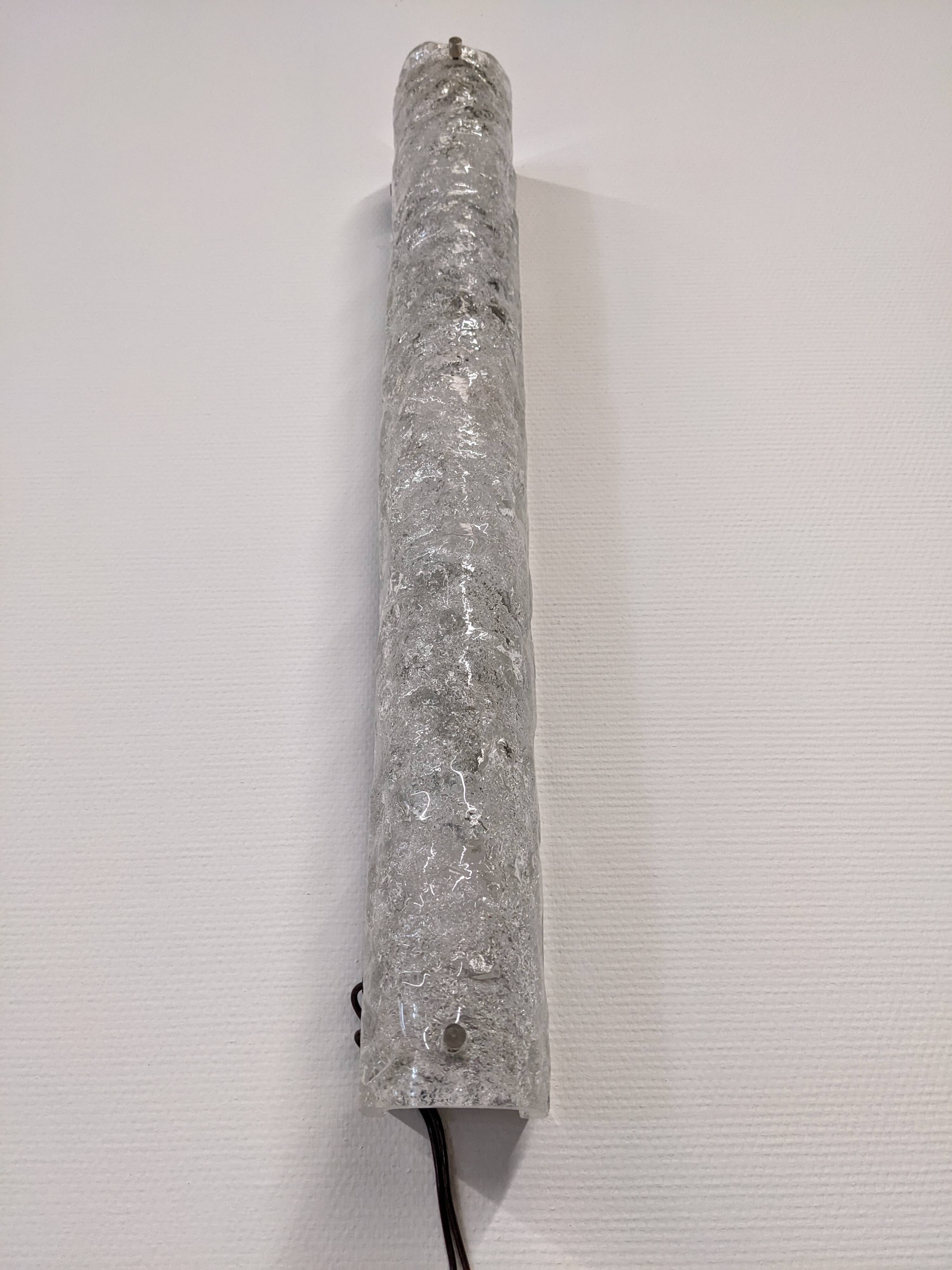 XL Murano glass wall sconce by Hillebrand Leuchten, Germany circa 1960.