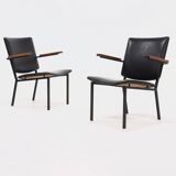Set of 2 minimalist armchairs dutch design 1960s