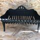 Old fireplace fireplace openwork grid cast iron black + removable plate vintage