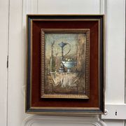 Oil on canvas still life with fruits, 20th century by Cambicq.