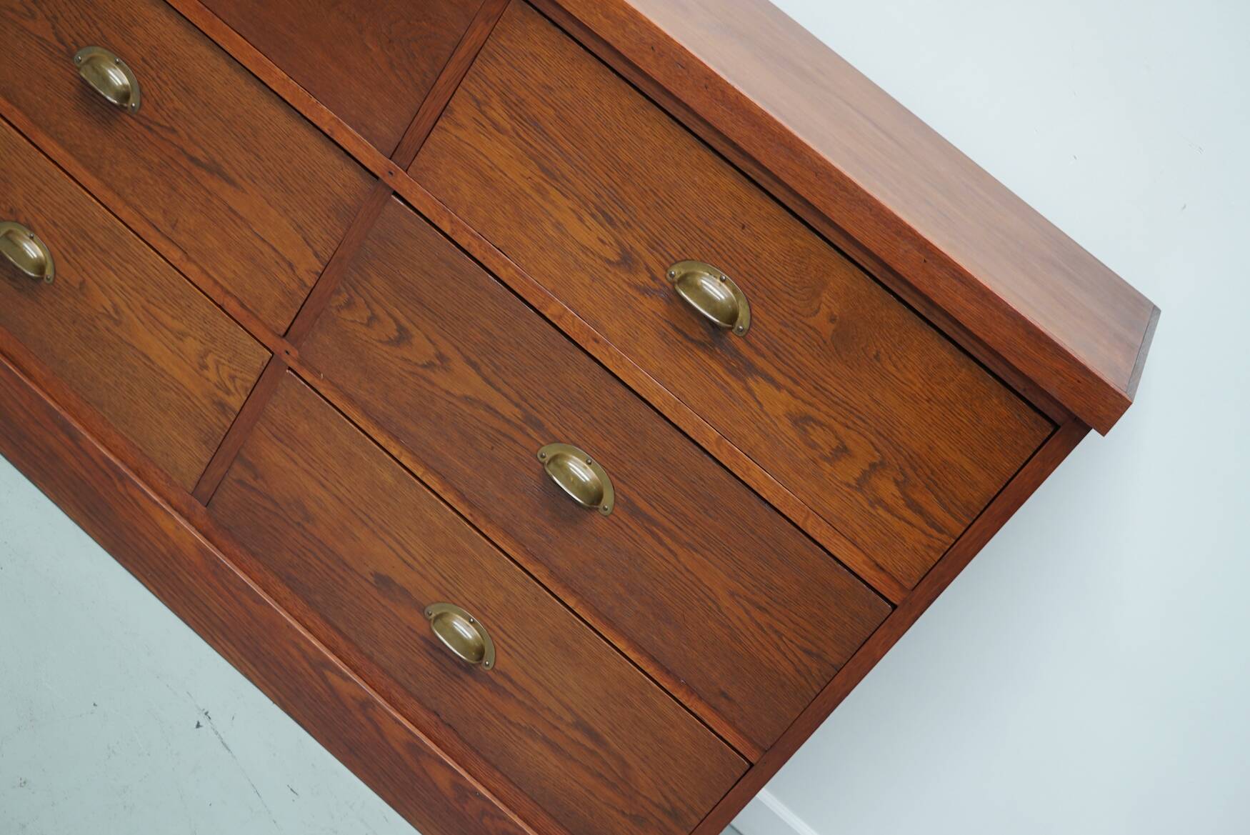 Large Vintage Dutch Oak Art Deco Shop Cabinet / Sideboard, 1930s
