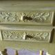 Pair of vintage carved wooden bedside tables.