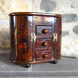 Woodworker's jewelry box mahogany tint 70s/80s