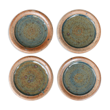 Set of 4 sandstone plates by Pierre Digan, 60s