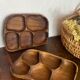 Olive wood platters, in organic shapes.