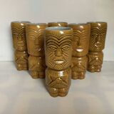 Six moai vases