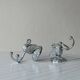 Pair of metal swan wall hooks