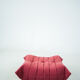 Togo set of chair and pouf in raspberry velvet