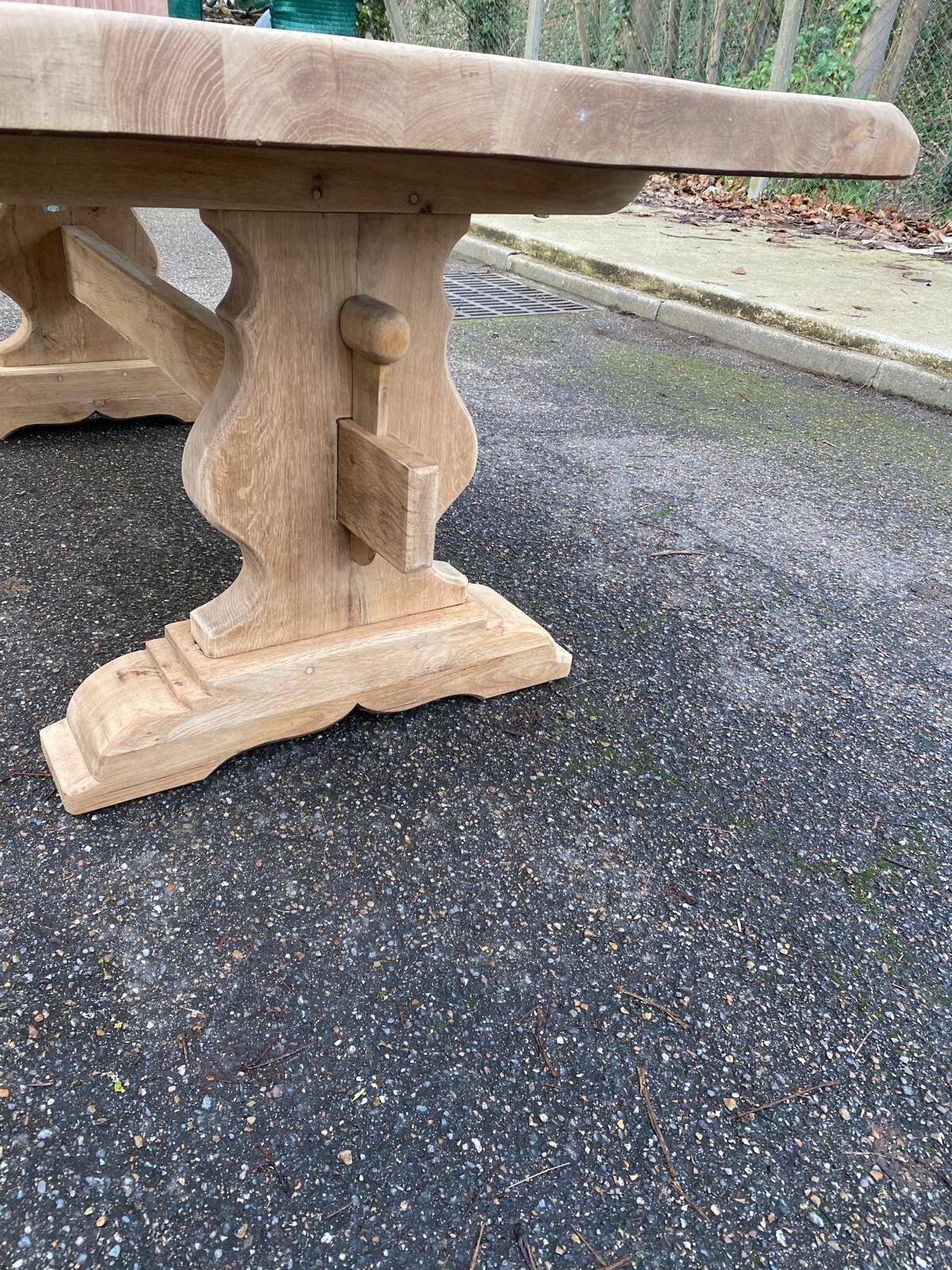 Table à manger de monastère rénovée en chêne massif du 19ème 200cm