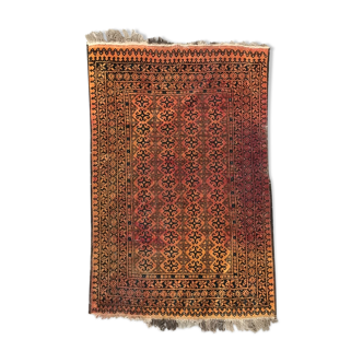 Carpet vintage made afghan turkmen hand 105 x 152 cm