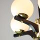 Mid-Century Modern Italian Brass and Opaline Chandelier