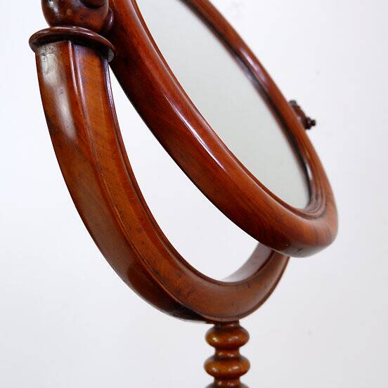 Mahogany Psyche barber mirror - Turned Wood 19th century