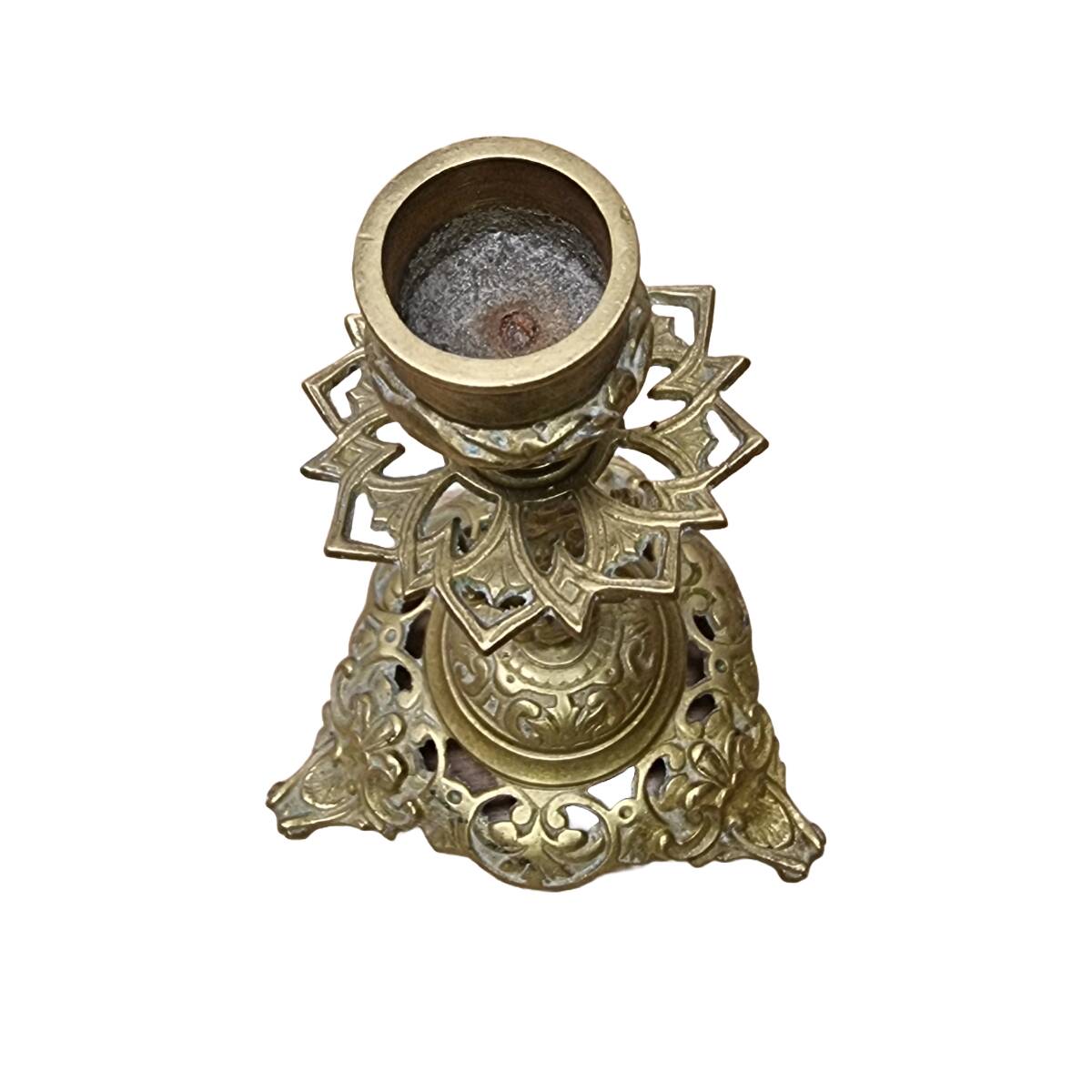 Old Brass Candlestick Dragon, early 1900s