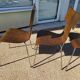 Set of 4 metal and wood chairs