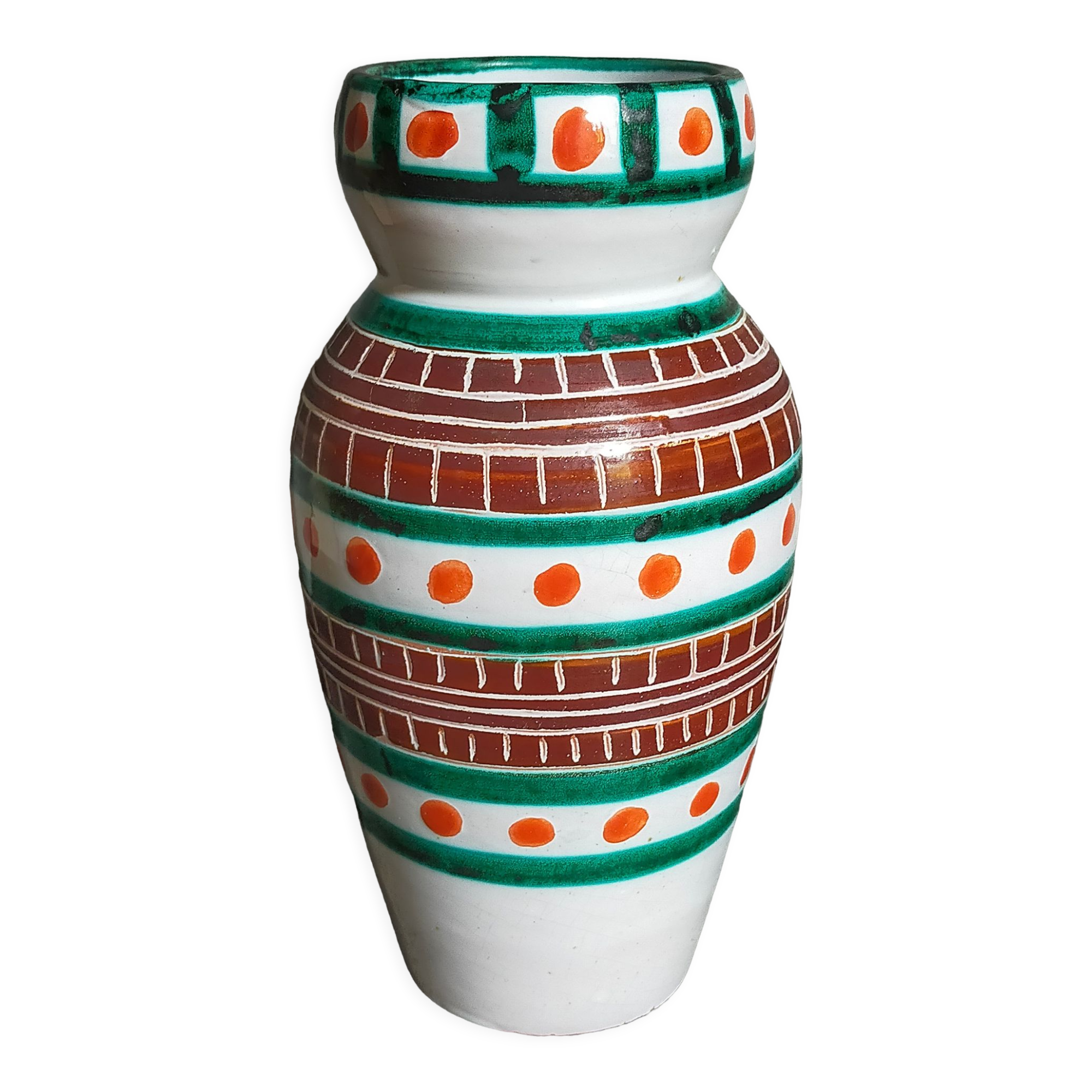 Vintage ceramic vase A. Fazio Vallauris 50s