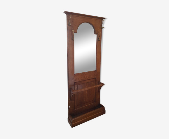 Vestiaire avec miroir chêne massif