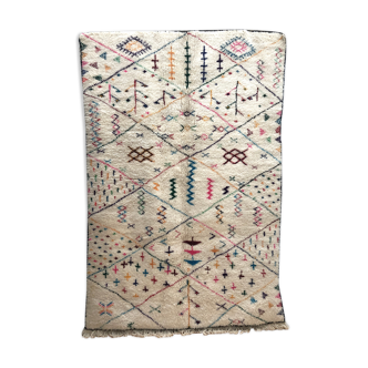 Moroccan Berber carpet beni Ouarain with colorful patterns 2.57x1.7m