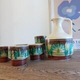 Pitcher service and 6 ceramic cups 1970