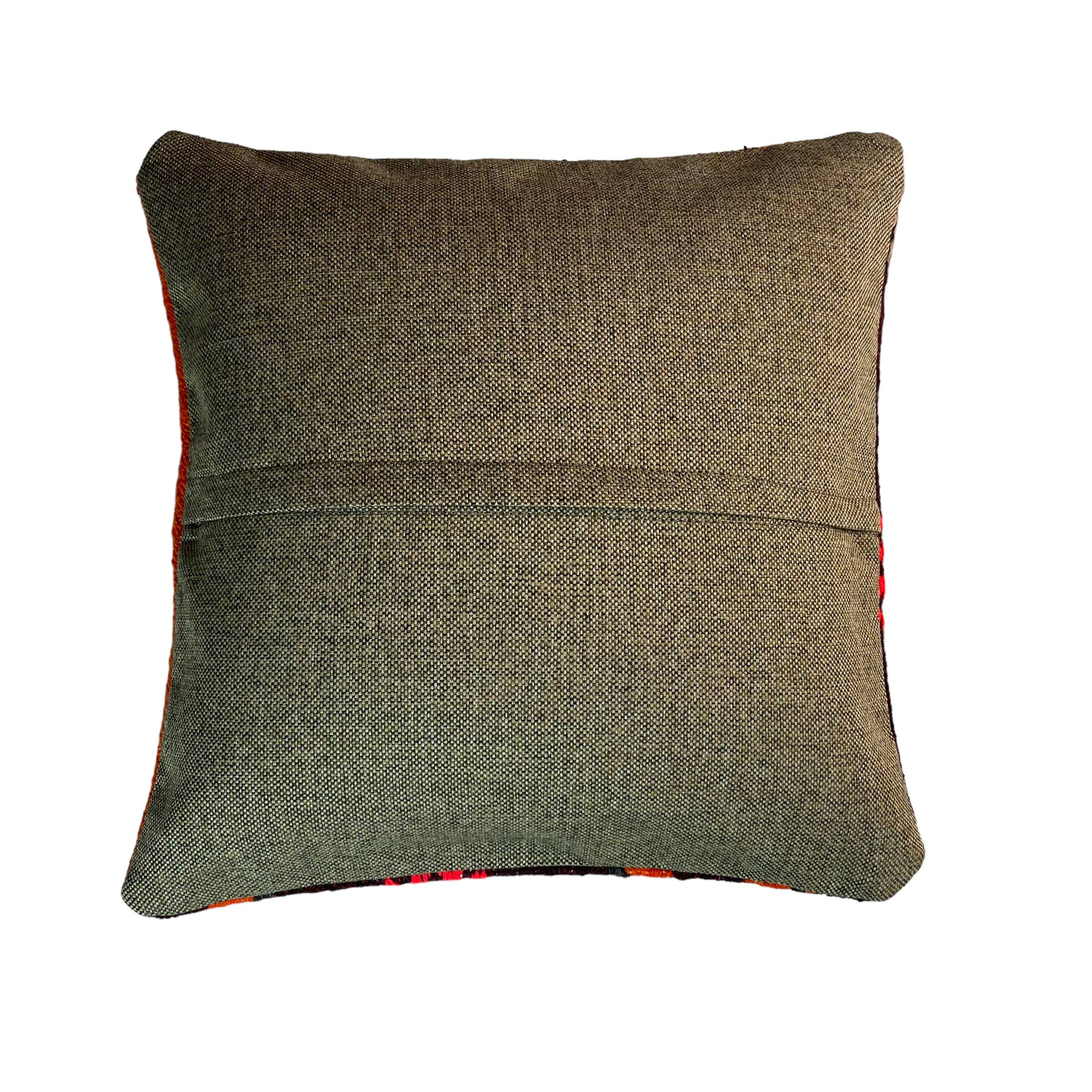 Housse de coussin kilim turc vintage, 40 x 40 cm