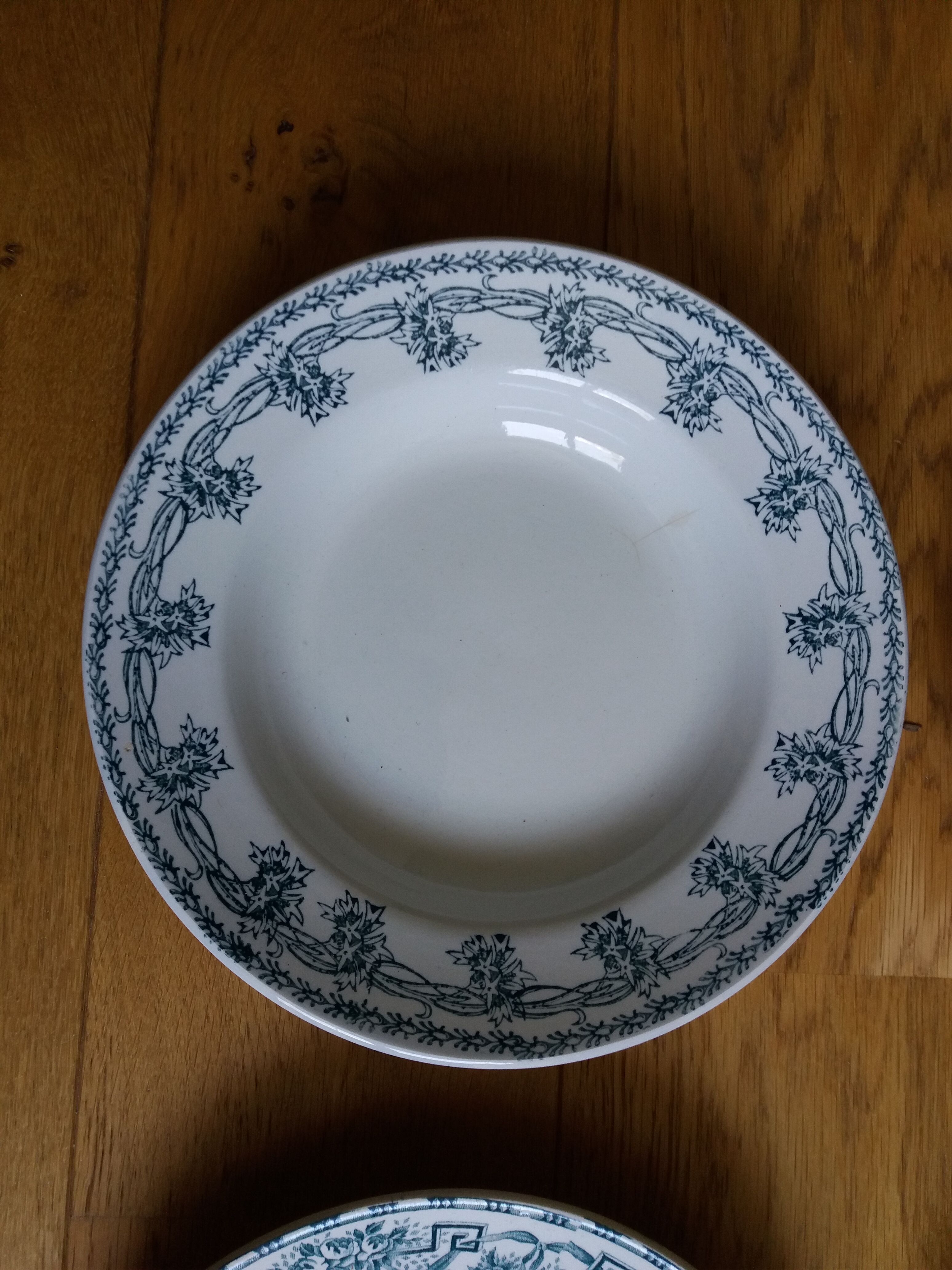 6 mismatched hollow plates Terre de fer