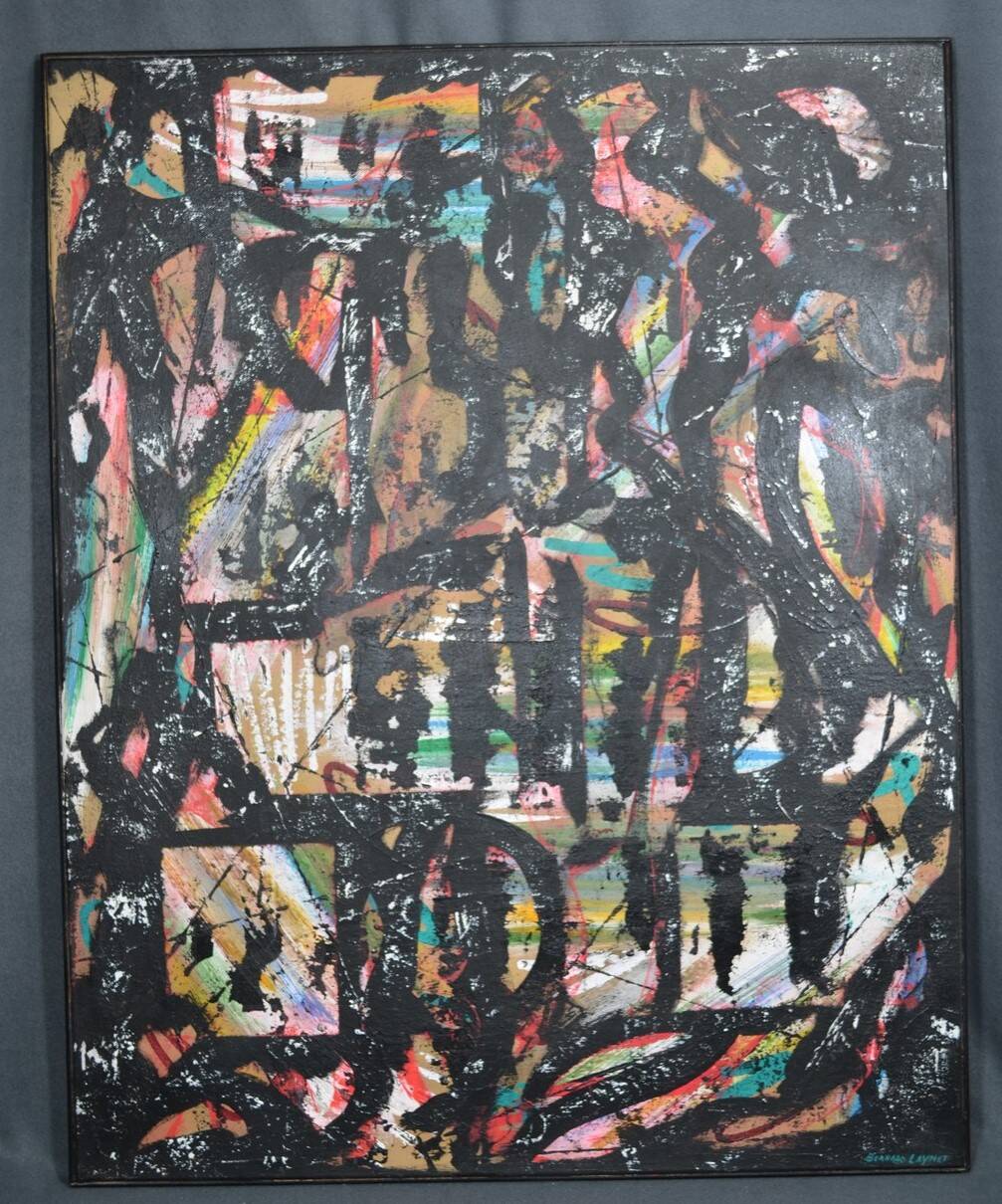 Bernard Laymet (20th century) "Untitled" acrylic on canvas signed