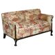 Antique Howard & Sons canapé, Aesthetic Movement, claw and ball feet, chinoiserie fabric.