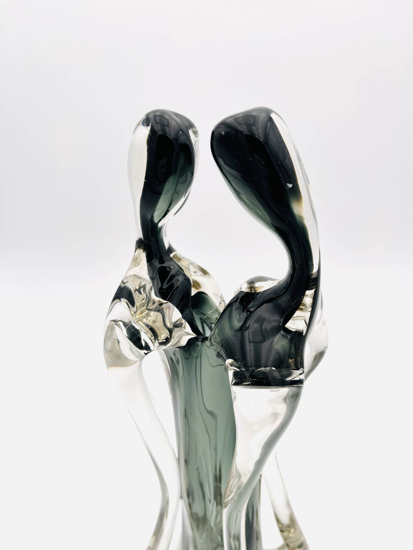 Vase Sculpture Murano Formia The Lovers Sommerso Smoke Green 33cm