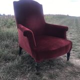 Bordeaux velvet english armchair