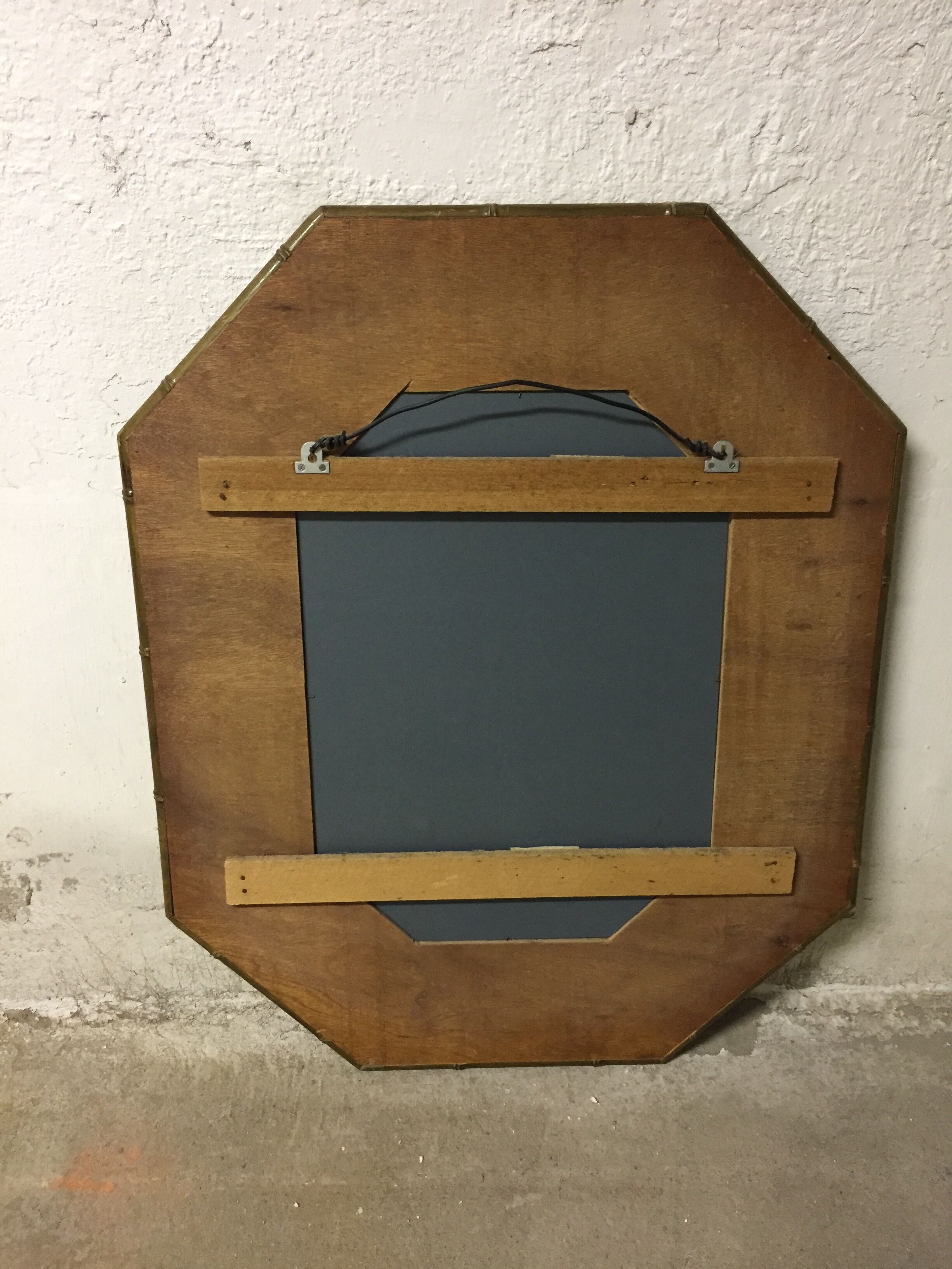 Octagonal bamboo mirror