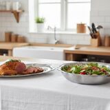 Set of stainless steel dishes - 1980s design