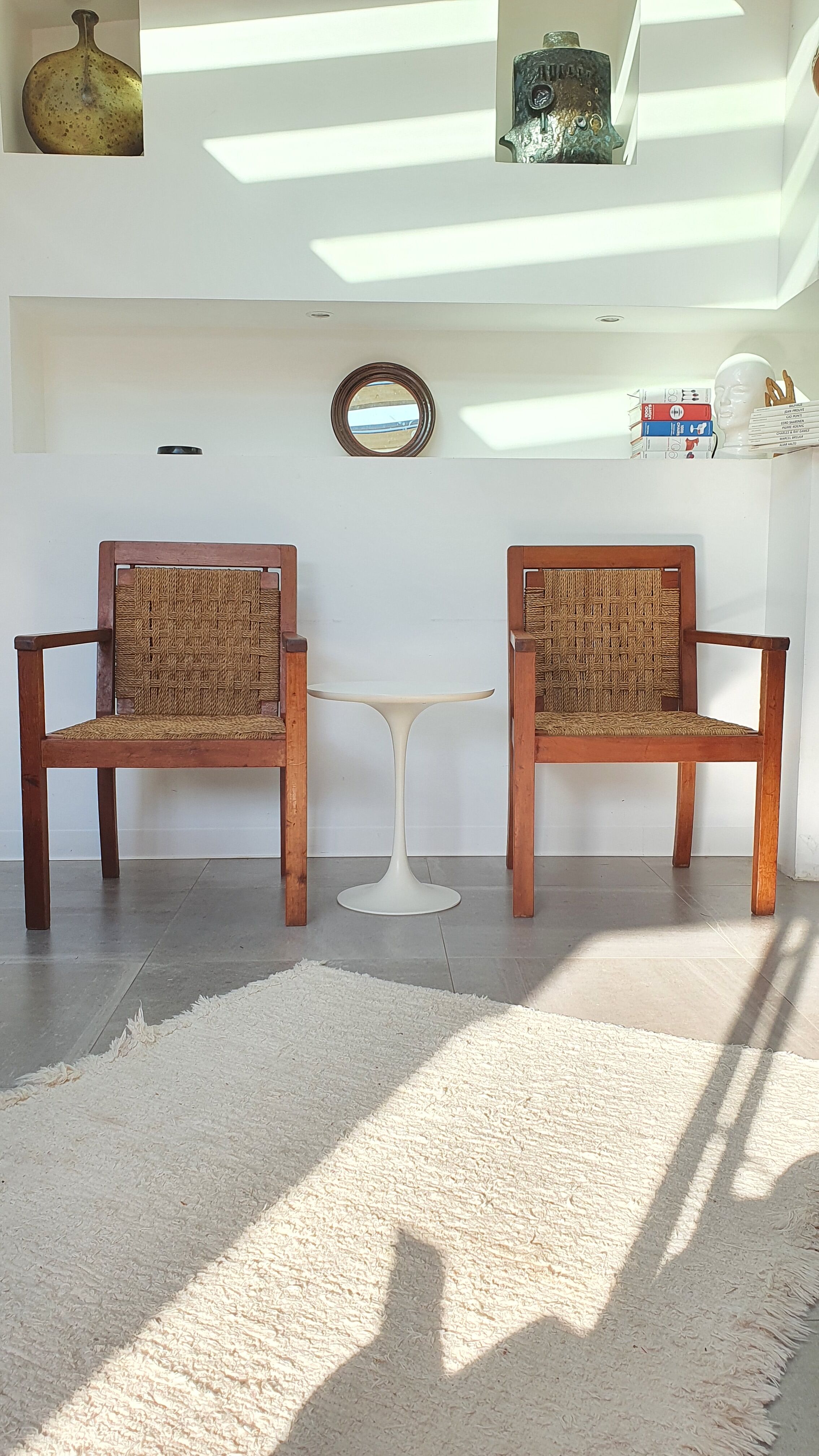 Pair of rope armchairs from the 50s
