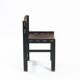 Vintage Brutalist Hide Leather and Wood with Rope Dining Chairs, Set of 2